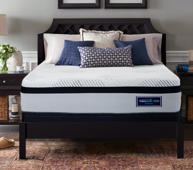 Front view of TLX6 Hybrid Mattress by Therapedic